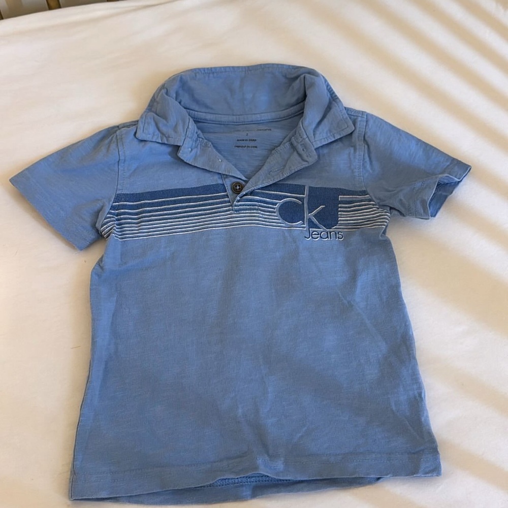 Blue collared Calvin Klein ck shirt boys kids 2T